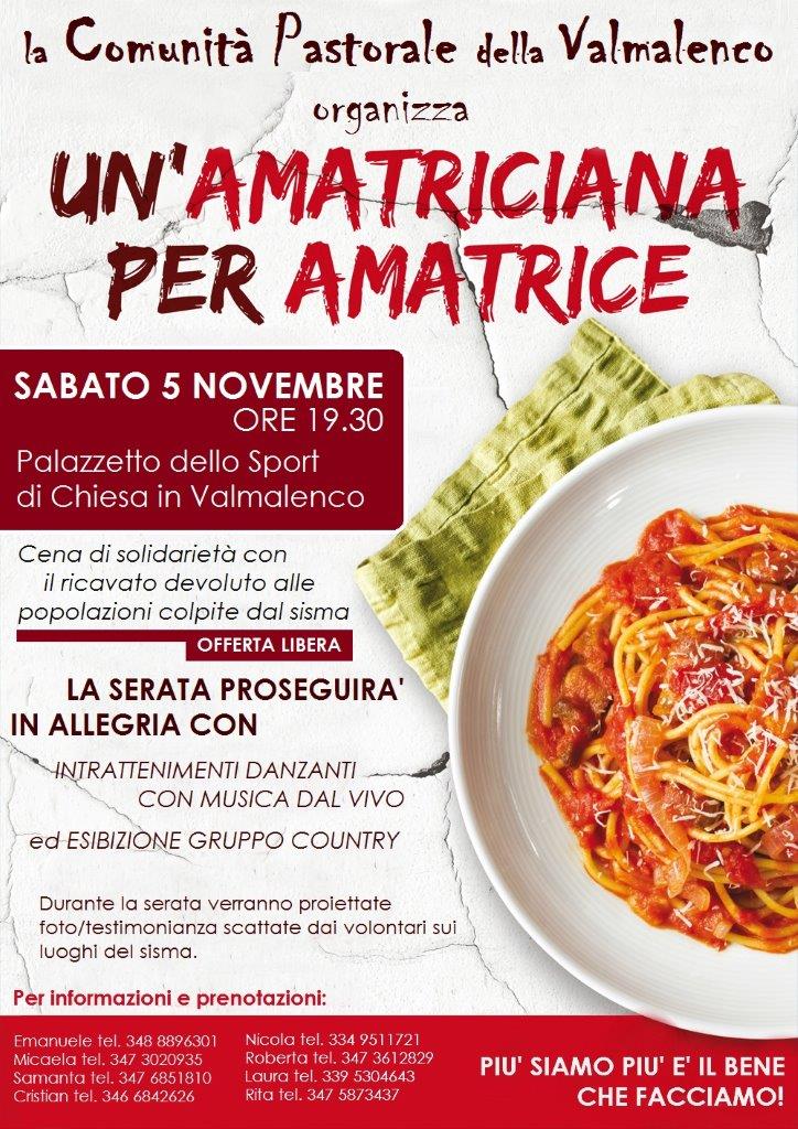 Un'amatriciana per Amatrice - Cena di solidarietà